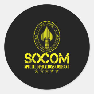 U.s Special Operations Command Socom Patriotic Vet Classic Round Sticker