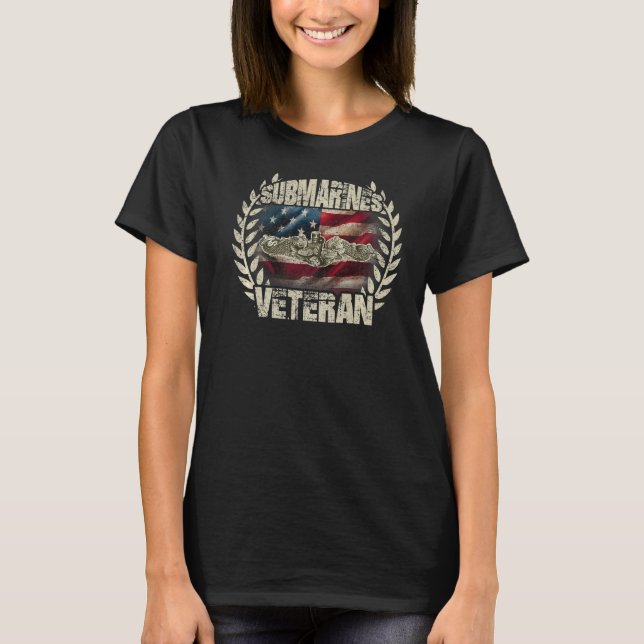 U S Submarines Veteran Service  Military Patriotic T-Shirt (Front)