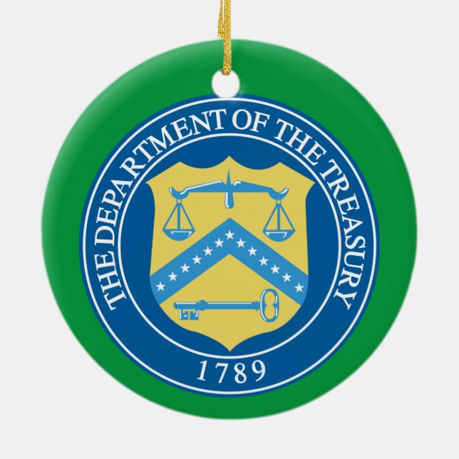U.S. Treasury Department Custom Ceramic Tree Decoration (Back)