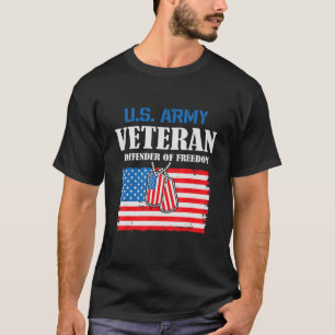 U S Veteran Freedom Dog Tag U S Flag T-Shirt