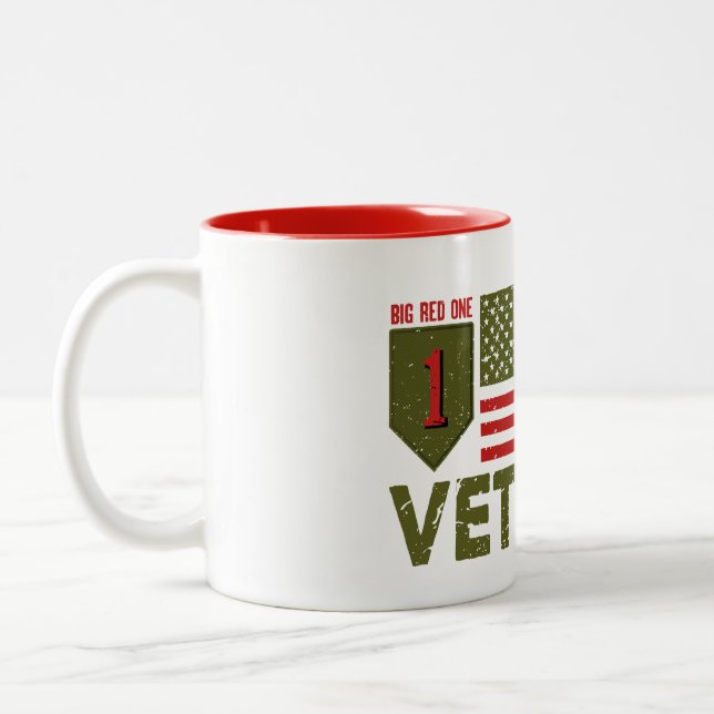 U.S. Veteran / The Big Red One Two-Tone Coffee Mug (Left)