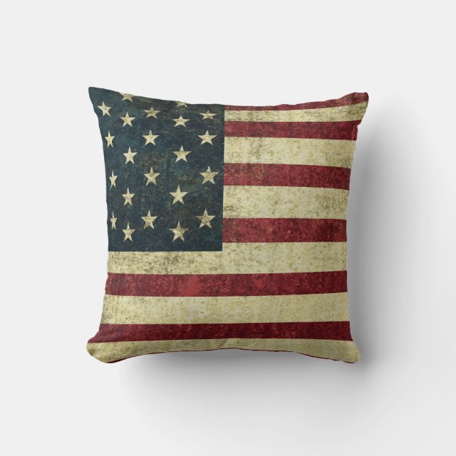 U.S. Vintage Grunge Pillow (Front)