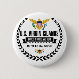 U.S. Virgin Islands 6 Cm Round Badge