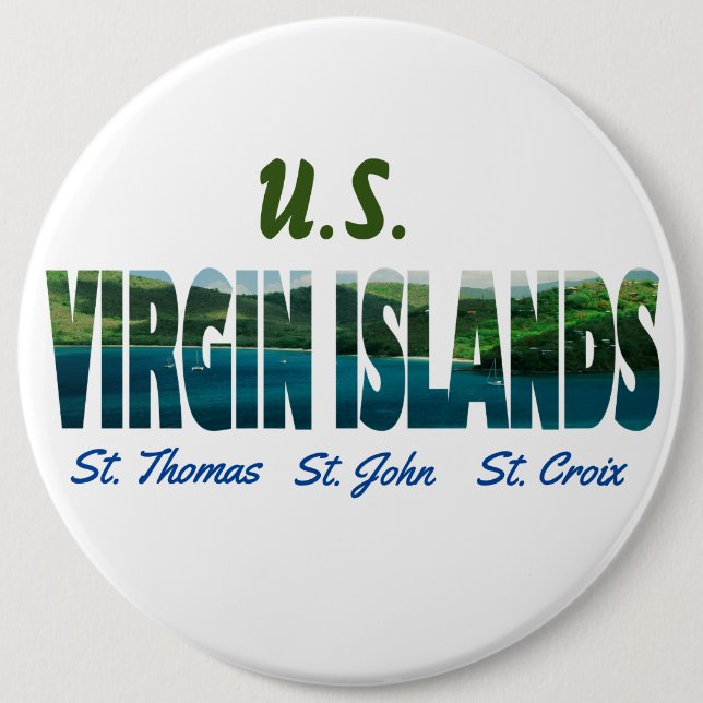 U.S. Virgin Islands 6 Cm Round Badge (Front)