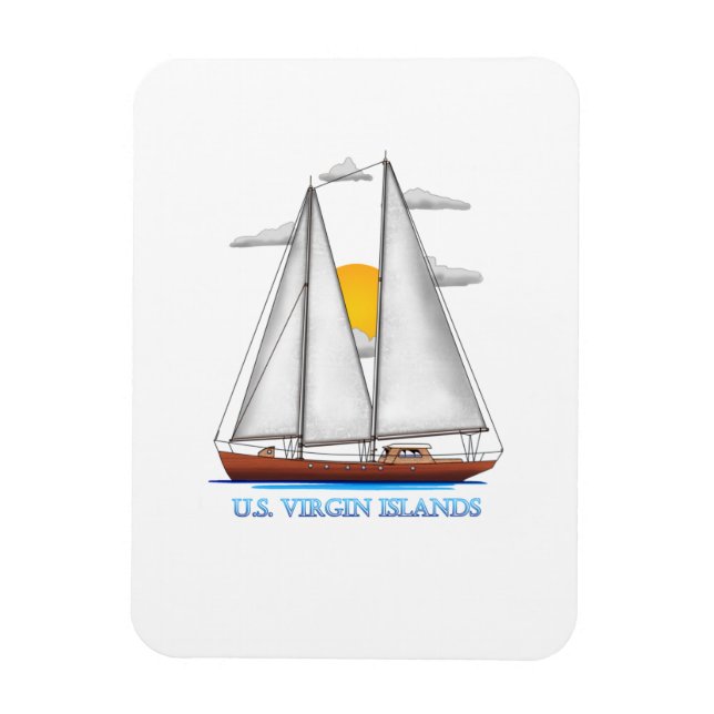 U.S. Virgin Islands Coastal Nautical Sailing Sailo Magnet (Vertical)