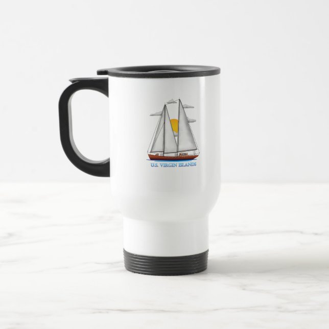 U.S. Virgin Islands Coastal Nautical Sailing Sailo Travel Mug (Left)