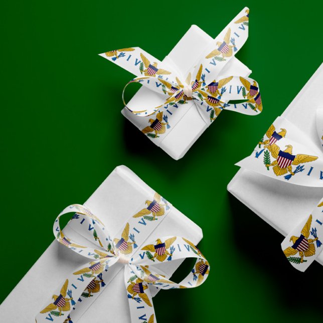 U.S. Virgin Islands Flag 1.5" Width Ribbon Satin Ribbon (Creator Uploaded)