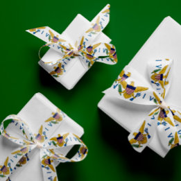 U.S. Virgin Islands Flag 3" Width Ribbon Satin Ribbon