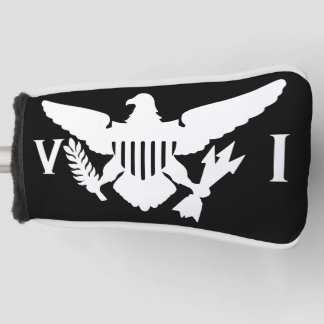 U.S. Virgin Islands Flag, Black & White Golf Head Cover