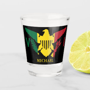 U.S. Virgin Islands Flag   Green Yellow Red Shot Glass