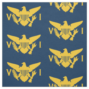 U.S. Virgin Islands Flag (Large) Navy Blue & Gold Fabric