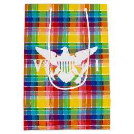 U.S. Virgin Islands Flag, Madras Medium Gift Bag