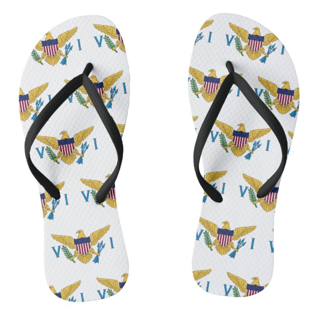 U.S. Virgin Islands Flag Pattern Flip Flops (Footbed)