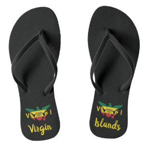 U.S. Virgin Islands Flag, Rasta Flip Flops