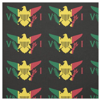 U.S. Virgin Islands Flag, Rasta, Green Yellow Red Fabric