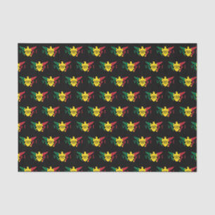 U.S. Virgin Islands Flag   Red Yellow Green Black Tissue Paper
