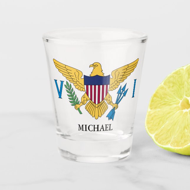 U.S. Virgin Islands Flag Shot Glass (Front)
