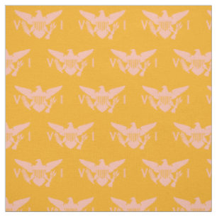 U.S. Virgin Islands Flag (Small) Orange & Pink Fabric