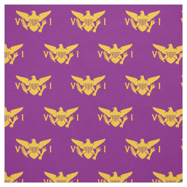 U.S. Virgin Islands Flag (Small) Purple & Gold Fabric (Swatch)