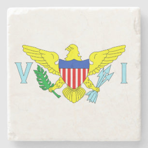 U.S. Virgin Islands Flag Stone Coaster