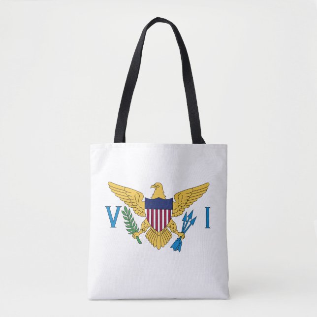 U.S. Virgin Islands Flag, White Tote Bag (Front)