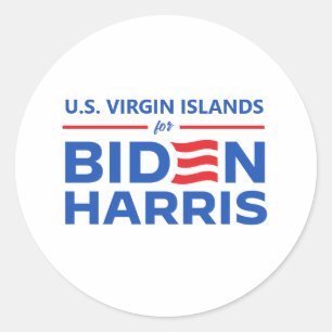 U.S. Virgin Islands for Biden Harris Classic Round Sticker