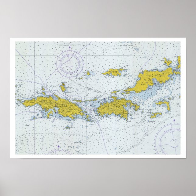 U.S. Virgin Islands nautical chart map (Front)
