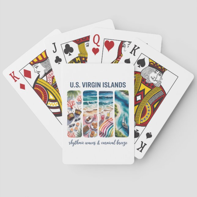 U.S. Virgin Islands – Rhythmic Waves & Carnival Playing Cards (Back)