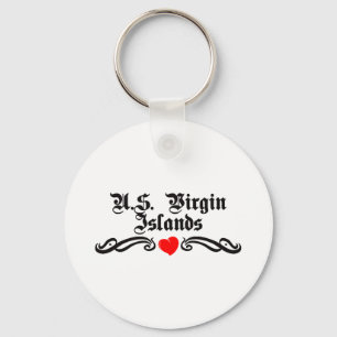 U.S. Virgin Islands Tattoo Style Key Ring
