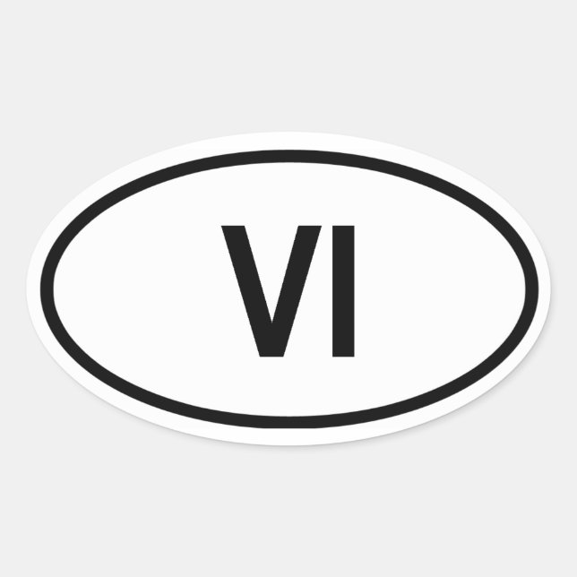 U.S. Virgin Islands "VI" Oval Sticker (Front)