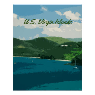 U.S. Virrgin Islands Paradise Retro Poster