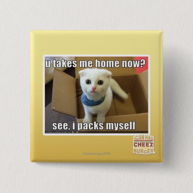 U take me home now? 15 cm square badge (Front)