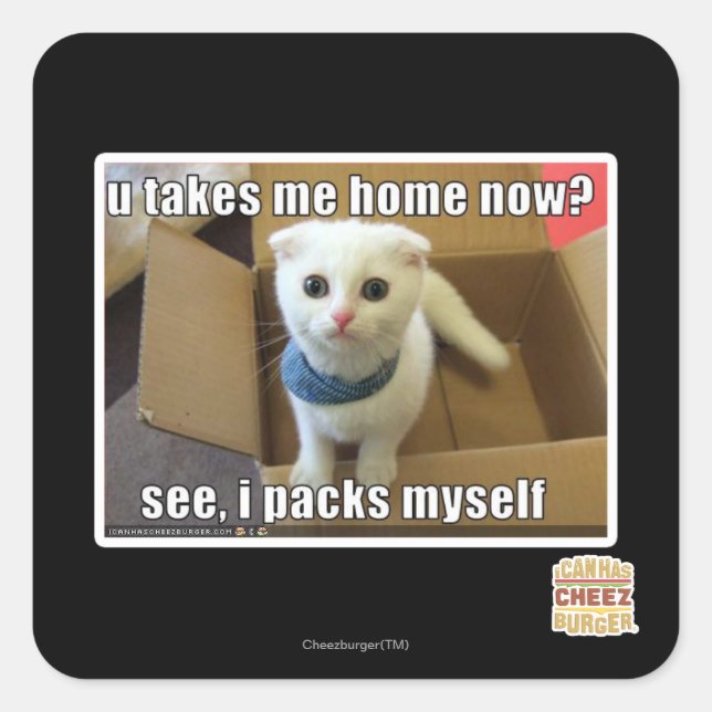 U take me home now? square sticker (Front)