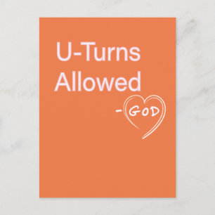 U-turns Allowed God Humour postcards Christian