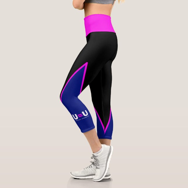 U=U HIV Undetectable Equals Untransmittable Capri Leggings (Left)