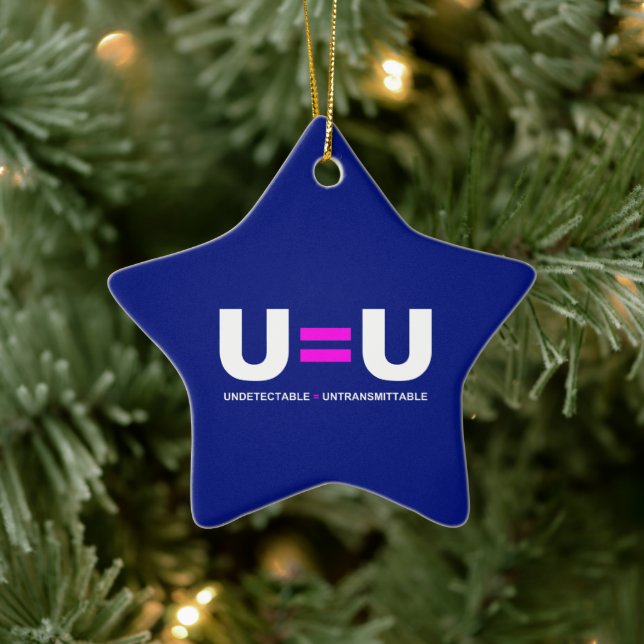 U=U HIV Undetectable Equals Untransmittable Ceramic Tree Decoration (Tree)