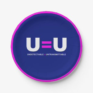 U=U HIV Undetectable Equals Untransmittable Paper Plate