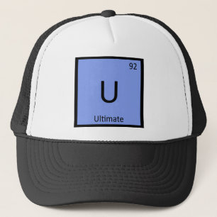 U - Ultimate Frisbee Sports Chemistry Symbol Trucker Hat