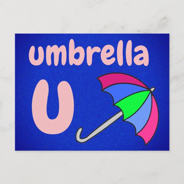 u - umbrella flash card (Front)
