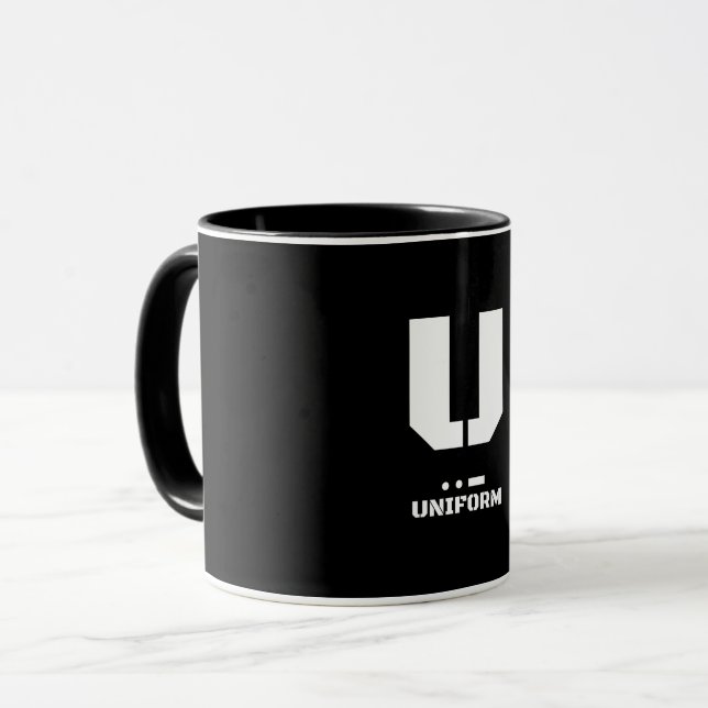 U(Uniform) NATO Phonetic Alphabet & Morse Code Mug (Front Left)