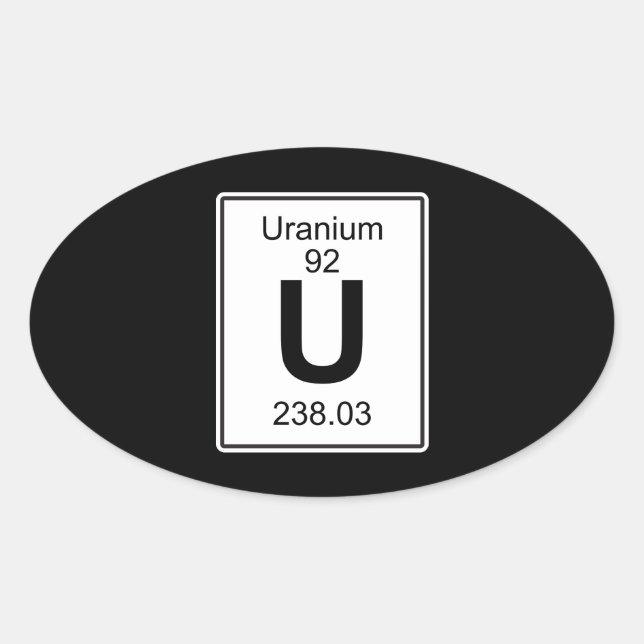 U - Uranium Oval Sticker (Front)