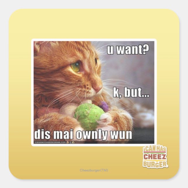 U want? square sticker (Front)