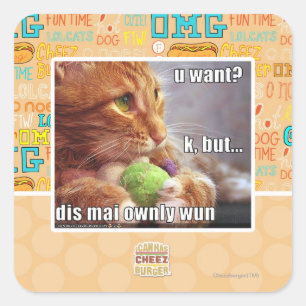 U want? square sticker