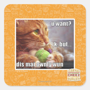 U want? square sticker