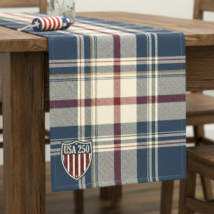 UA 250 American Plaid Shield Motif ID1301 Short Table Runner