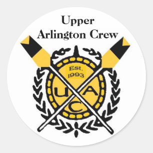 UA CREW emblem, EST. 1993-2, Upper Arlington Crew Classic Round Sticker