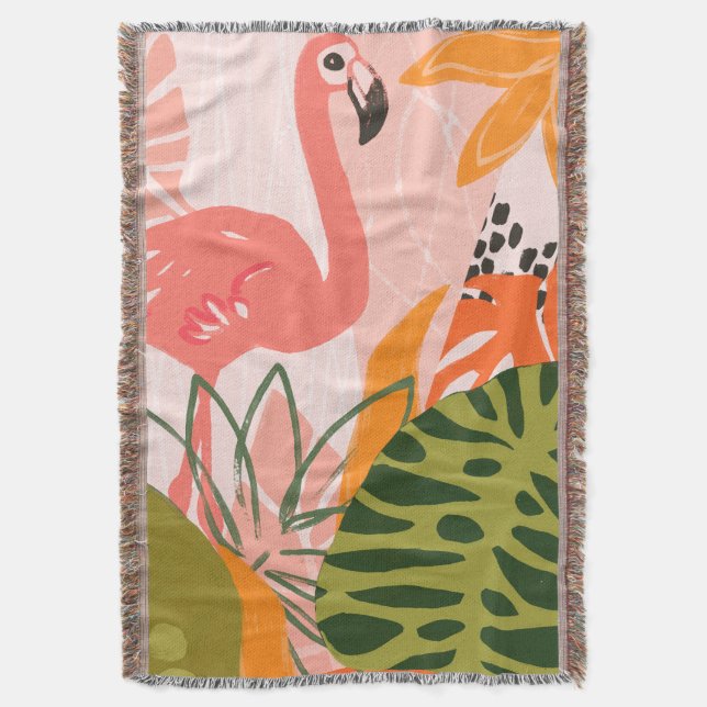 UA Jungle Flamingo II Throw Blanket (Front Vertical)