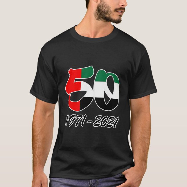 Uae 50 Years Since 1971-2021 Illustration Collecti T-Shirt (Front)