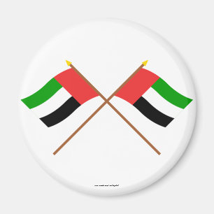 UAE and Fujairah Crossed Flags Magnet