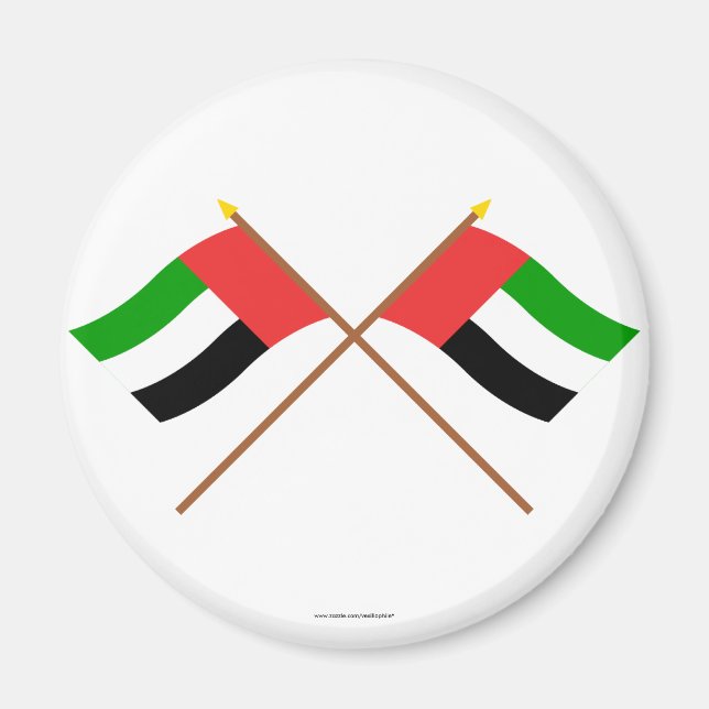 UAE and Fujairah Crossed Flags Magnet (Front)